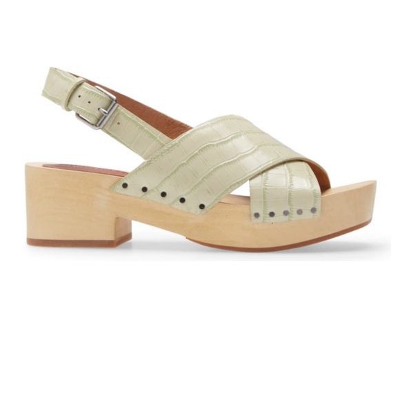 Madewell Farrah Croc Embossed Leather Slingback Clog NWT - Picture 2 of 16